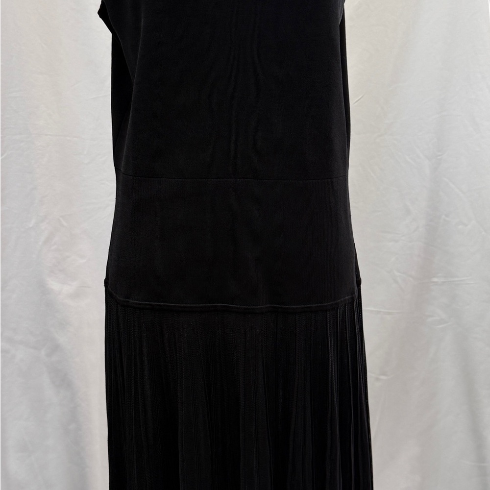 Ralph Lauren Black Sleeveless Fringe Maxi Dress